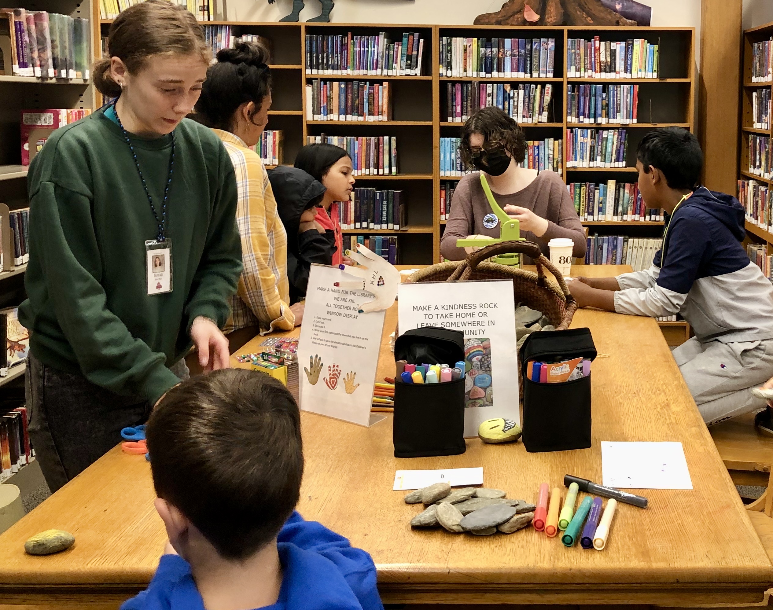 Kids working on a craft project