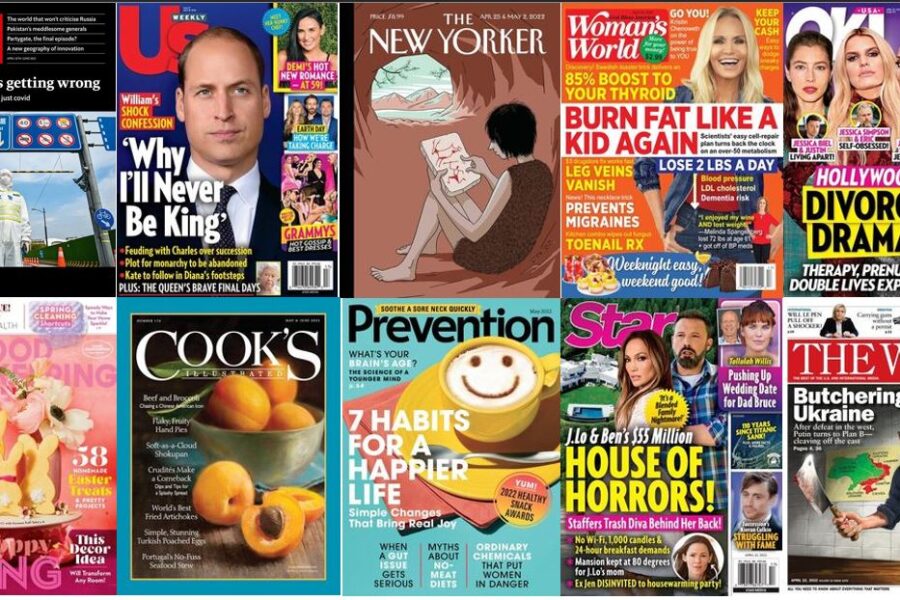 magazine covers of top ten downloaded titles on Overdrive