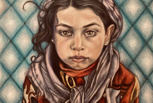 Portrait of a girl with a straight face.