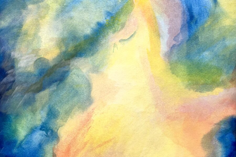 Abstract painting of warm color hue.s