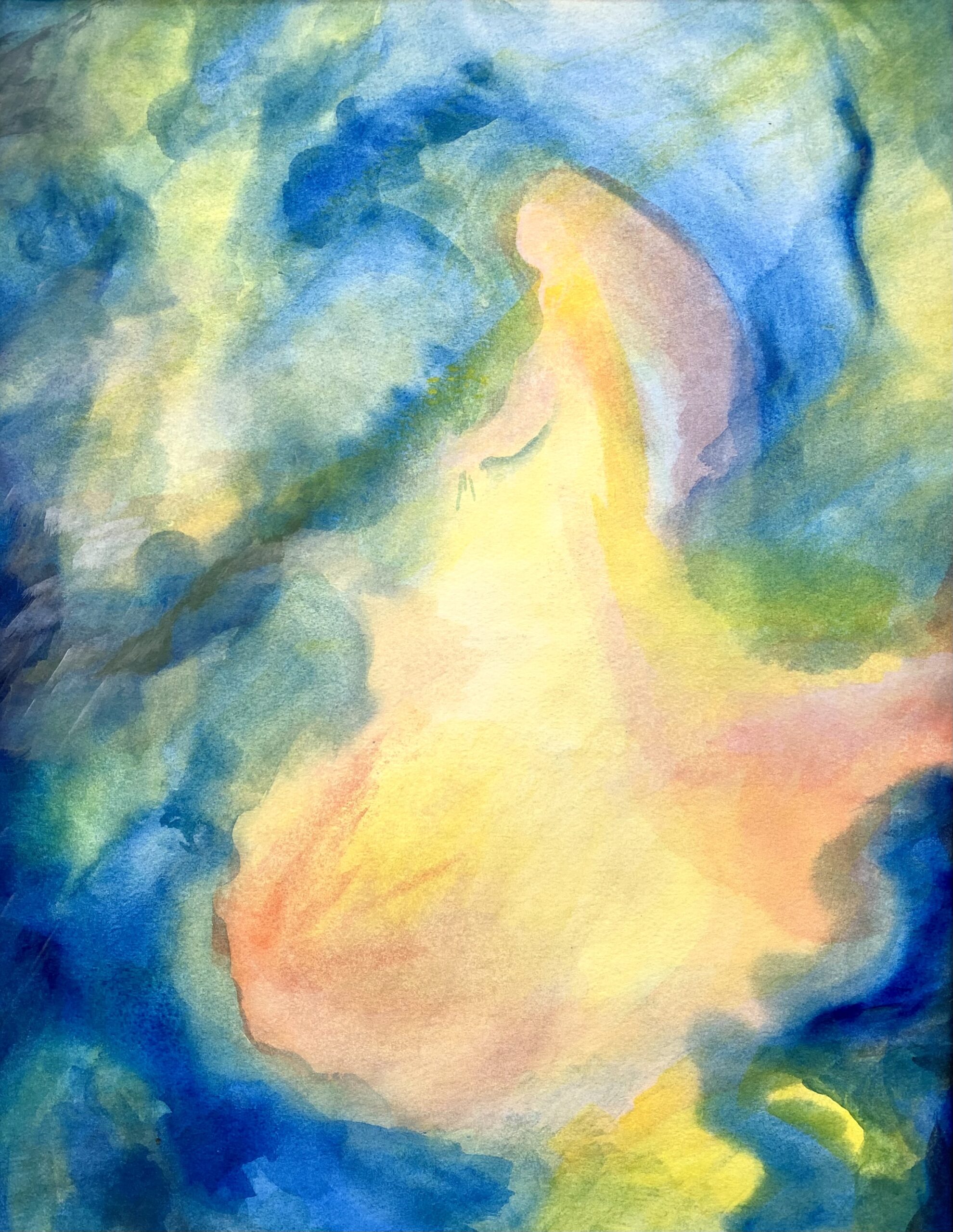 Abstract painting of warm color hue.s