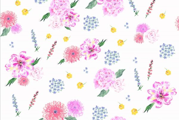 Flowers in pastel hues.