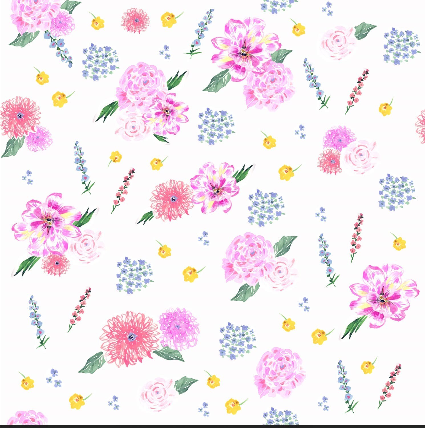 Flowers in pastel hues.